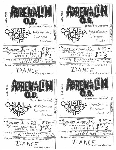 Original layout for handbill flyers
